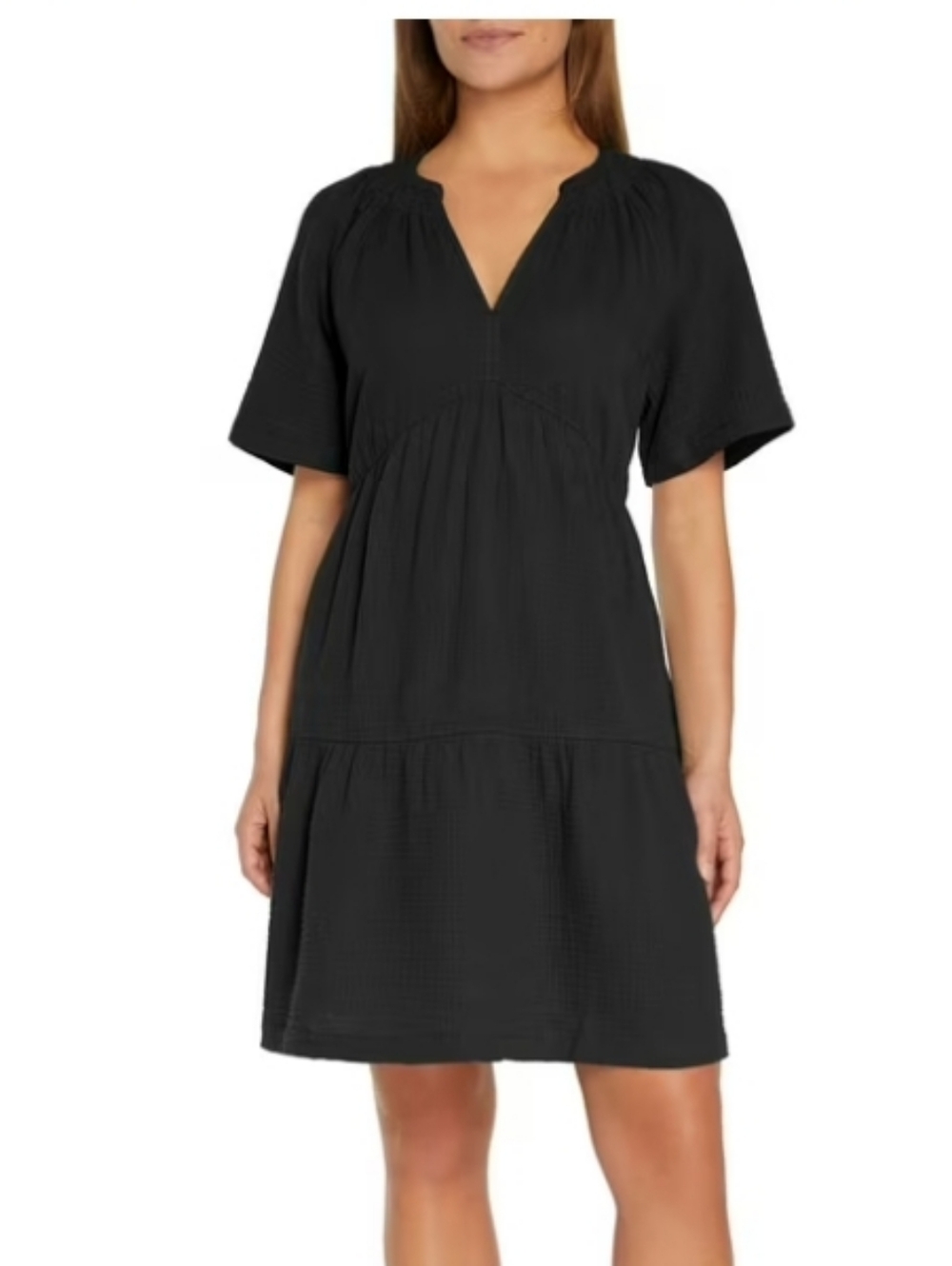 2XL GAP Black Relaxed Short-Sleeve Shift Dress